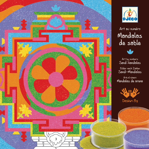 Joc creativ cu nisip colorat mandala tibetana djeco