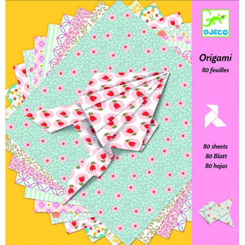 Hartie pentru origami 80 de coli decorative djeco Djeco imagine 2022 protejamcopilaria.ro