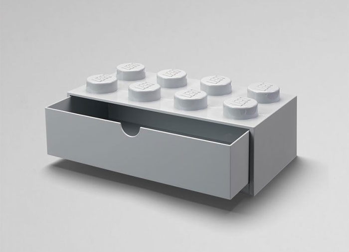 Sertar de birou lego 2x4 gri - 1