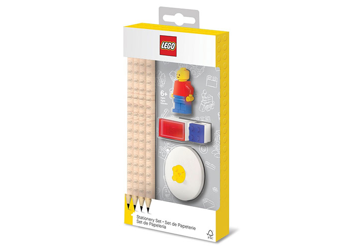 Set lego cu o minifigurina, 4 creioane, 1 topper, 1 ascutitoare imagine
