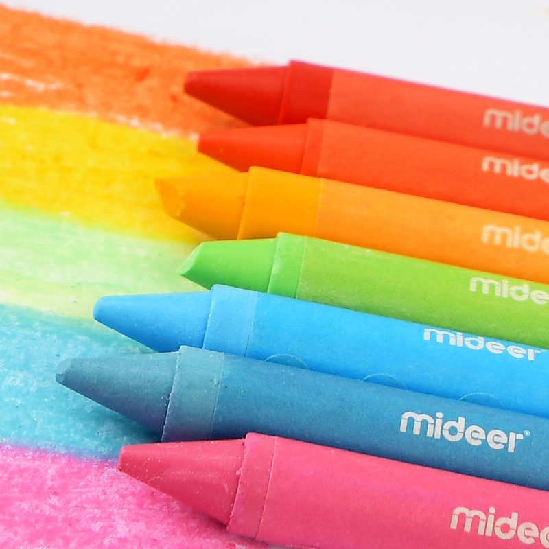 Creioane colorate cerate lavabile 12 buc mideer - 1