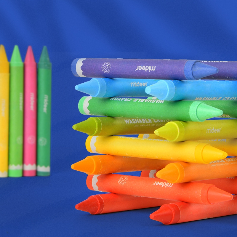 Creioane colorate cerate lavabile 12 buc mideer - 2