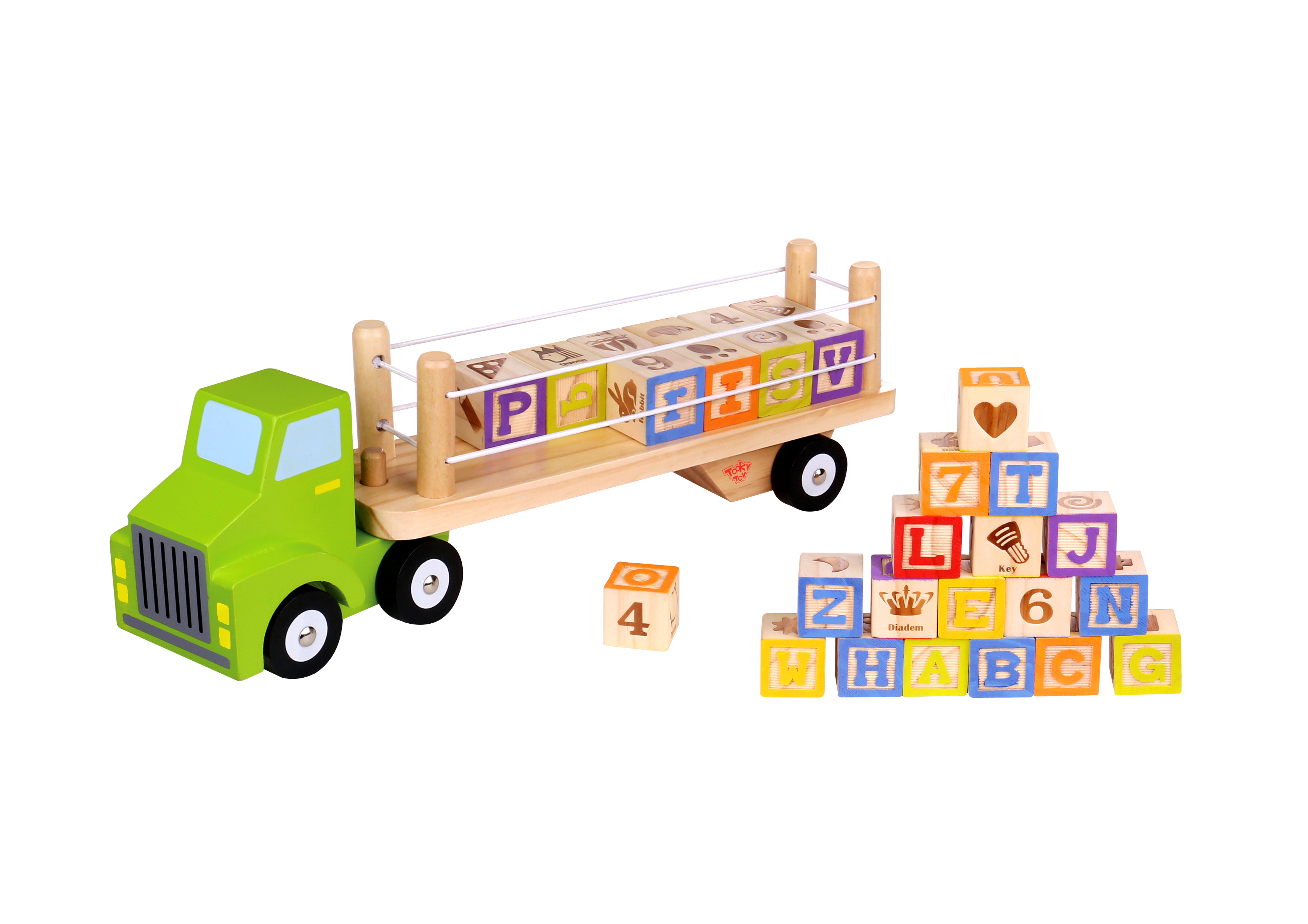 Camion cu cuburi litere si cifre tooky toy - 1