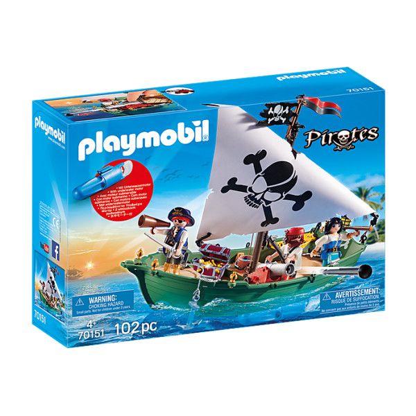 Barca piratilor cu motor playmobil pirates
