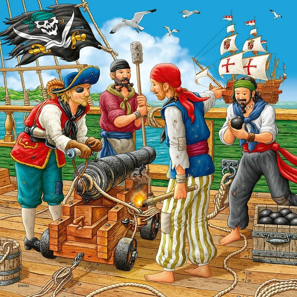 Puzzle aventurile piratilor 3x49 piese ravensburger - 3