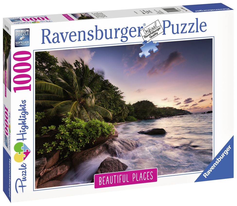 Puzzle copii si adulti insula praslin 1000 piese ravensburger