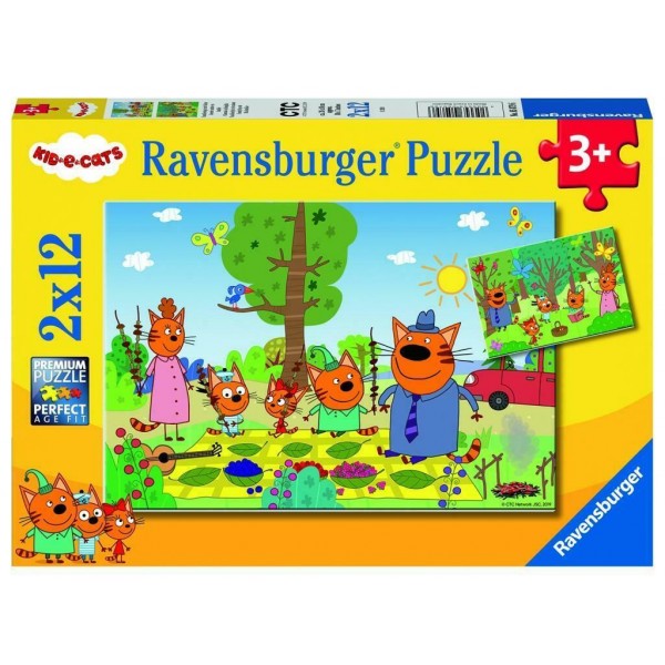 Puzzle kid cats 2x12 piese ravensburger