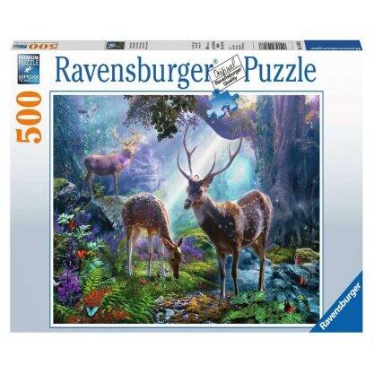 Puzzle cerbi in padure 500 piese ravensburger