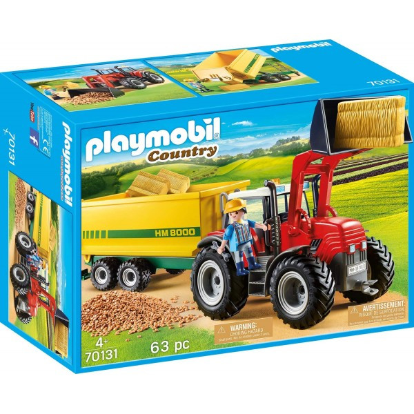 Tractor cu remorca galbena playmobil country