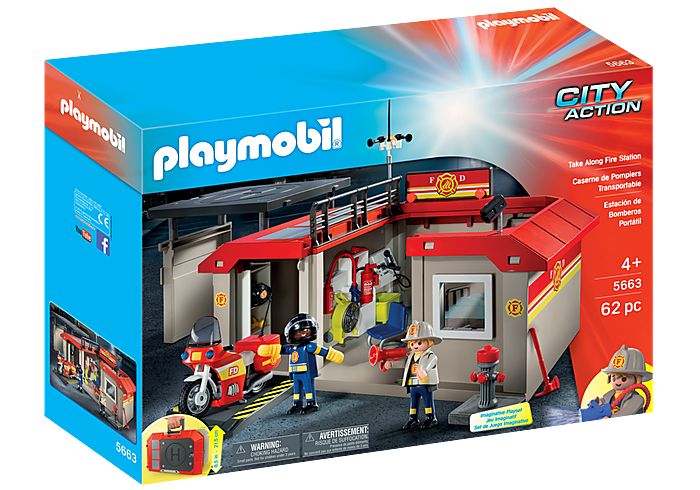 Set mobil statie de pompieri playmobil city action