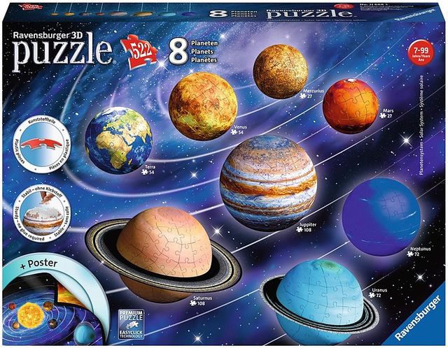 Puzzle 3d sistemul solar 108 piese ravensburger imagine