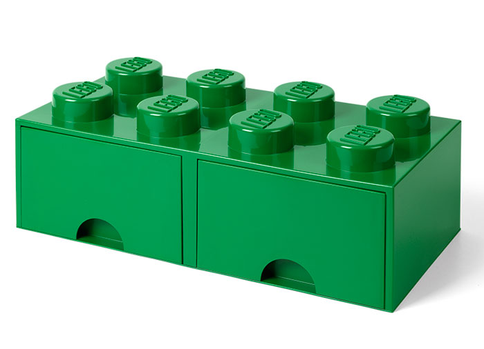 Cutie depozitare lego 2x4 cu sertare verde imagine