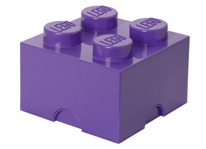 Cutie depozitare lego 2x2 violet mediu