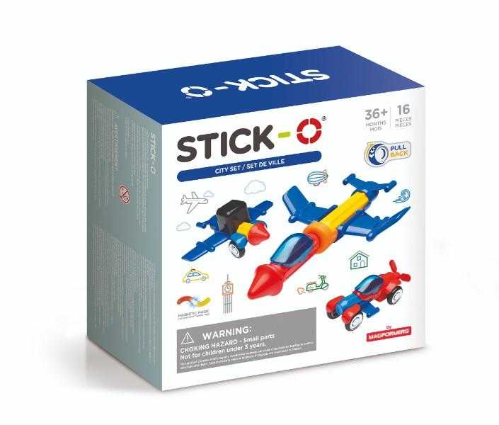 Set magneti stick-o 16 piese vehicule clics toys Clics Toys imagine 2022 protejamcopilaria.ro