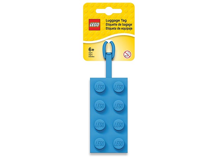 Eticheta bagaje caramida 2x4 albastra lego