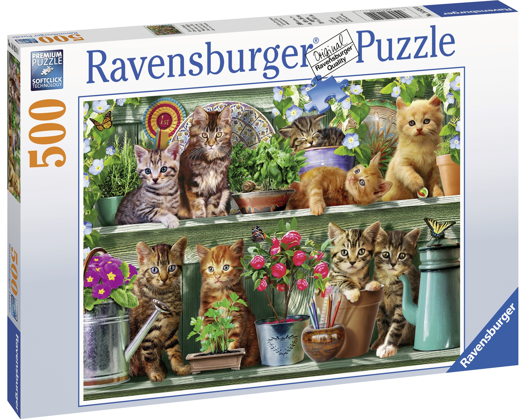 Puzzle pisici pe raft 500 piese ravensburger