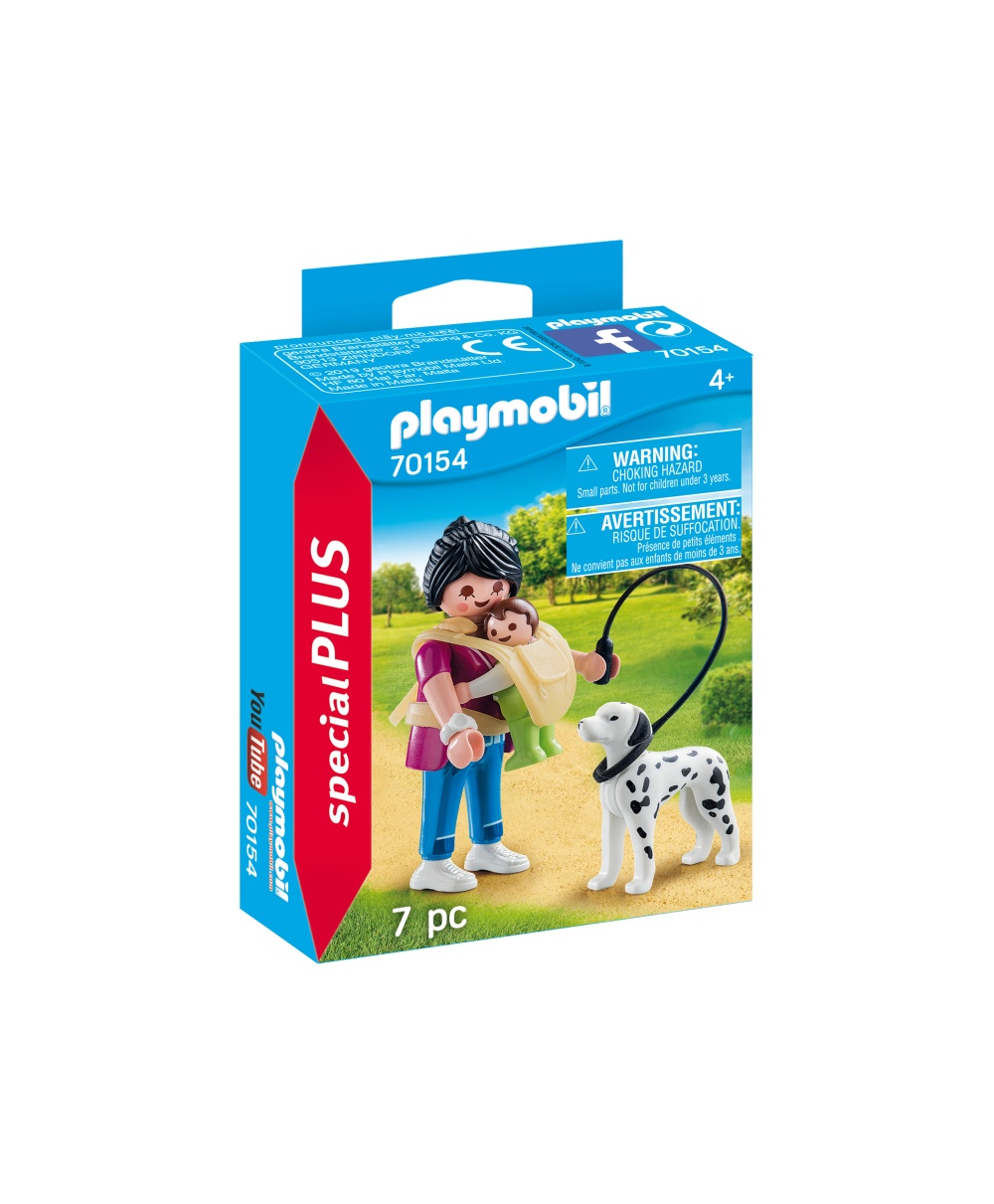 Figurina mama cu bebe si caine playmobil