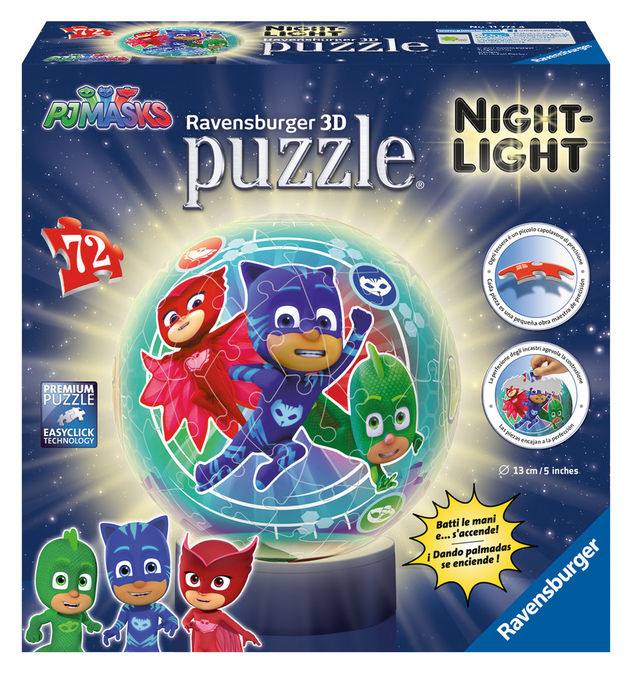 Puzzle 3d eroi in pijamale luminos 72 piese ravensburger