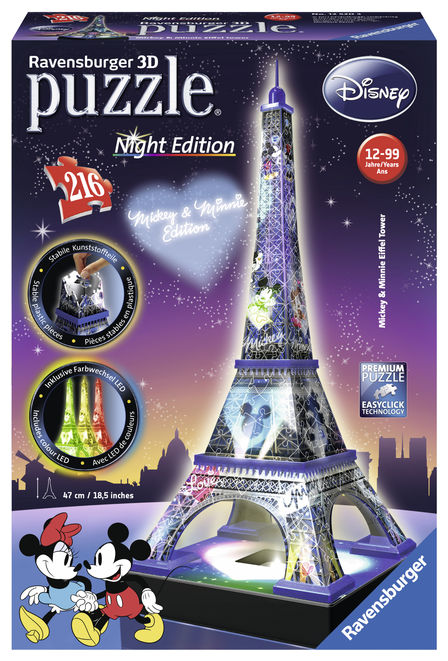 Puzzle 3d turnul eiffel luminos 216 piese ravensburger