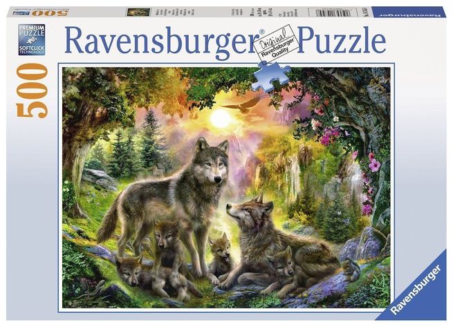 Puzzle familia lupilor 500 piese ravensburger