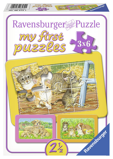 Primul meu puzzle animalute 3x6 piese ravensburger