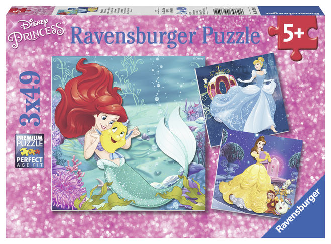 Puzzle aventura printeselor 3x49 piese ravensburger