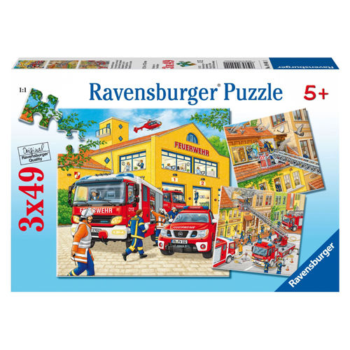 Puzzle brigada de pompieri 3x49 piese ravensburger