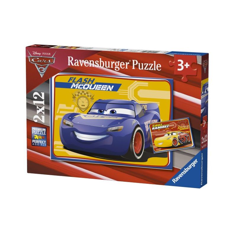 Puzzle masina albastra 2x12 piese ravensburger