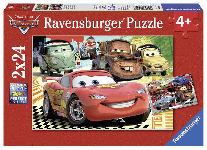 Puzzle cu masinute cars 2x24 piese ravensburger