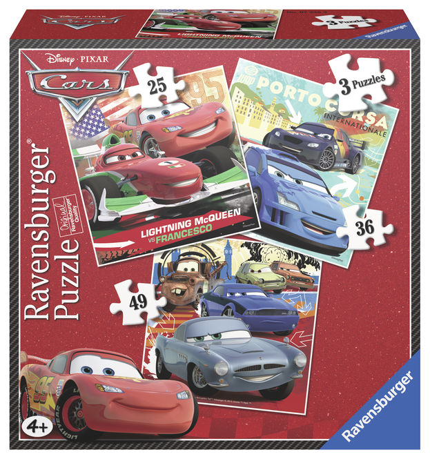 Puzzle cars 3 buc in cutie 25/36/49 piese ravensburger