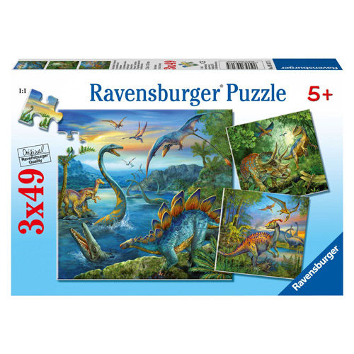 Puzzle farmecul dinozaurilor 3x49 piese ravensburger