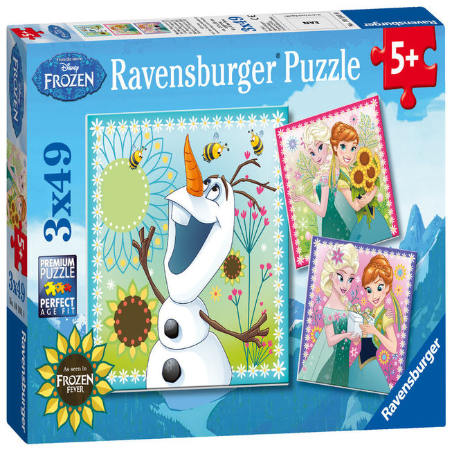 Puzzle frozen olaf 3x49 piese ravensburger