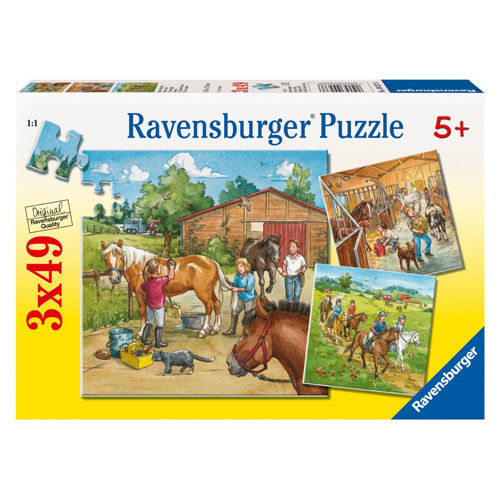 Puzzle lumea cailor 3x49 piese ravensburger