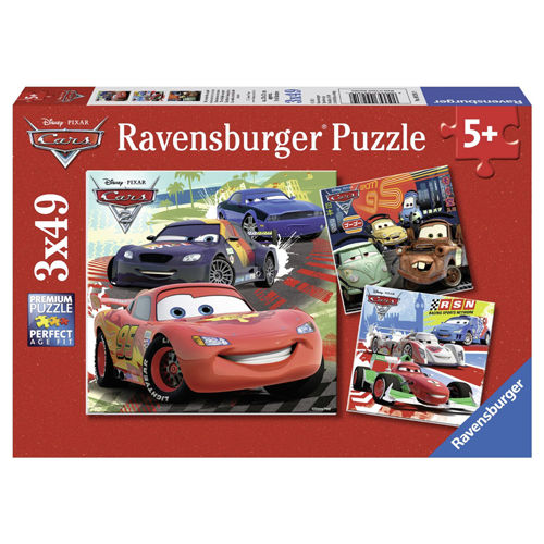 Puzzle masini de curse 3x49 piese ravensburger