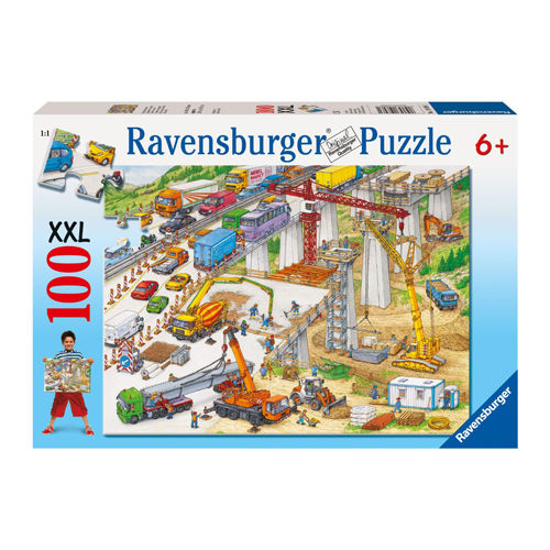Puzzle teren de constructii 100 piese ravensburger imagine