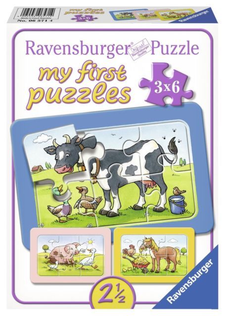 Puzzle animale prieteni 3x6 piese ravensburger