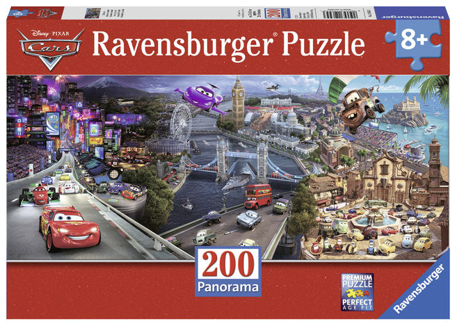 Puzzle cars panoramic 200 piese ravensburger