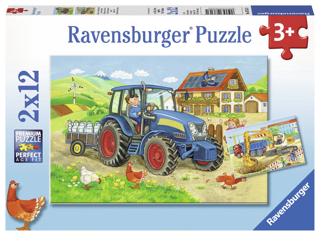Puzzle tractor pe santier 2×12 piese ravensburger kizo.ro imagine 2022 protejamcopilaria.ro