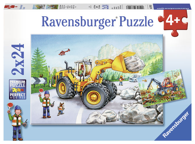 Puzzle utilaje la munca 2x24 piese ravensburger