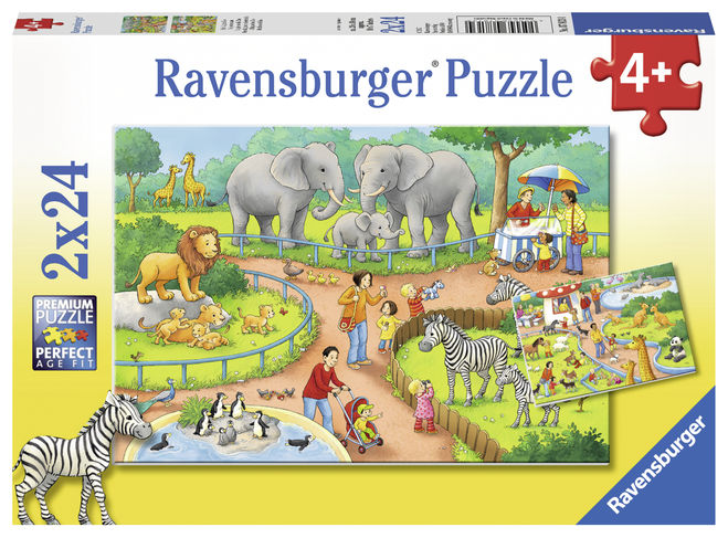 Puzzle animale la zoo 2x24 piese ravensburger