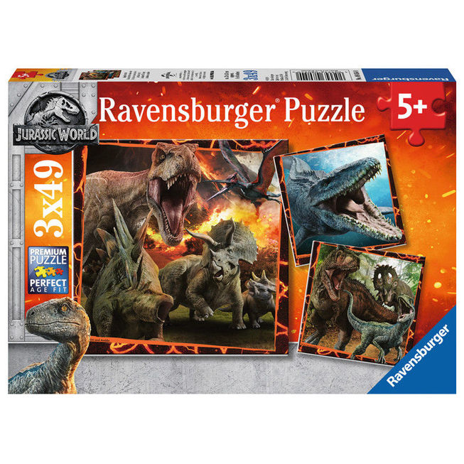 Puzzle jurassic world 3x49 piese ravensburger