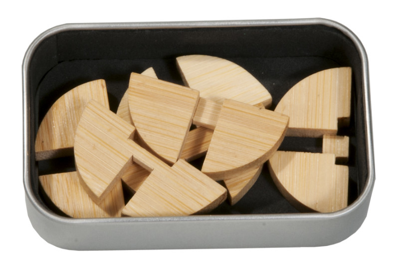 Joc logic iq din lemn bambus in cutie metalica-3 fridolin - 1