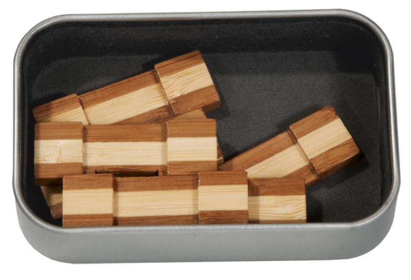 Joc logic iq din lemn bambus in cutie metalica-6 - 2