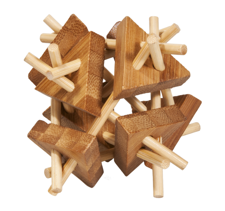 Joc logic iq din lemn bambus sticks triangles fridolin