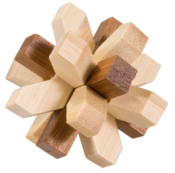 Joc logic iq din lemn bambus in cutie metalica-321 fridolin imagine