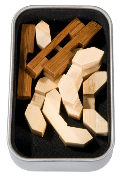 Joc logic iq din lemn bambus in cutie metalica-321 fridolin - 2