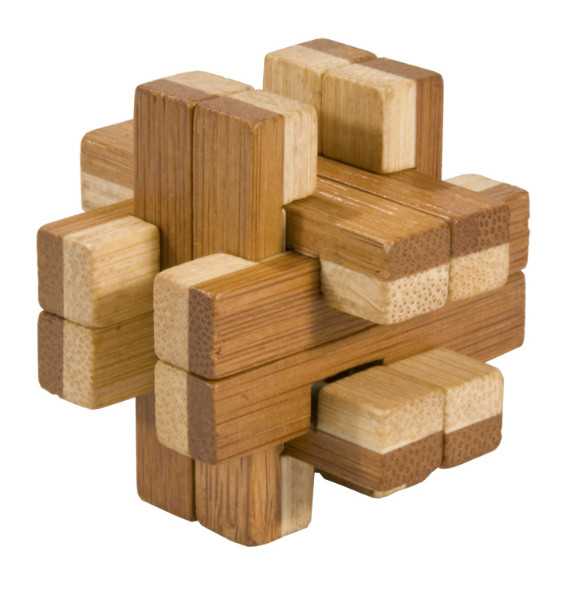Joc logic iq din lemn bambus in cutie metalica-8 imagine