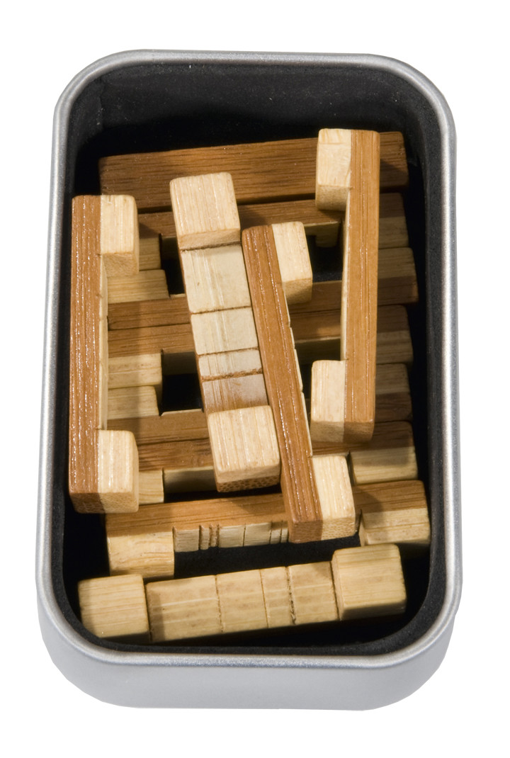 Joc logic iq din lemn bambus in cutie metalica-8 - 1