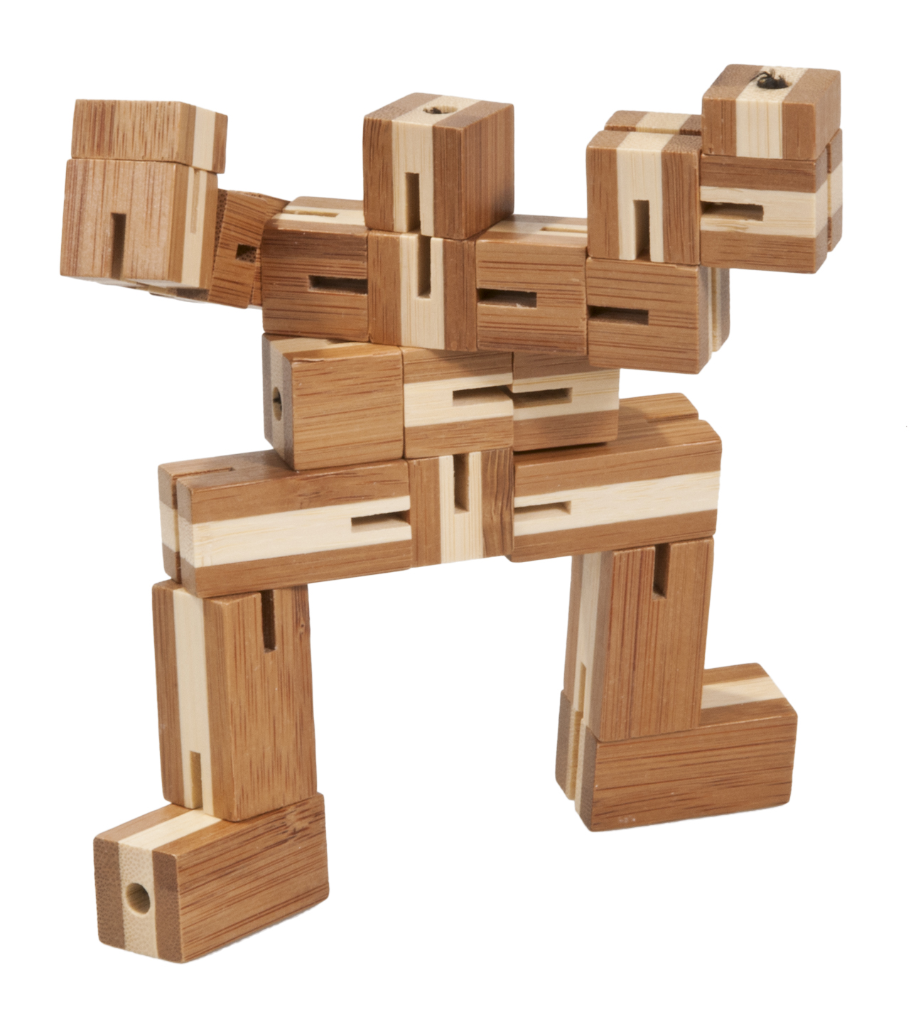 Joc logic puzzle 3d din bambus flexi-cub 3 fridolin - 1