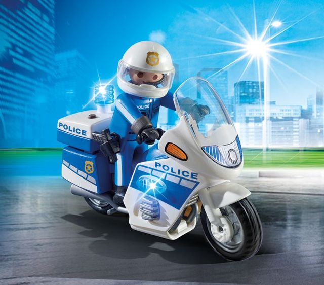 Motocicleta politiei cu led playmobil city action - 2